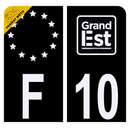 Autocollant Plaque d'immatriculation Moto Département 10 Noir