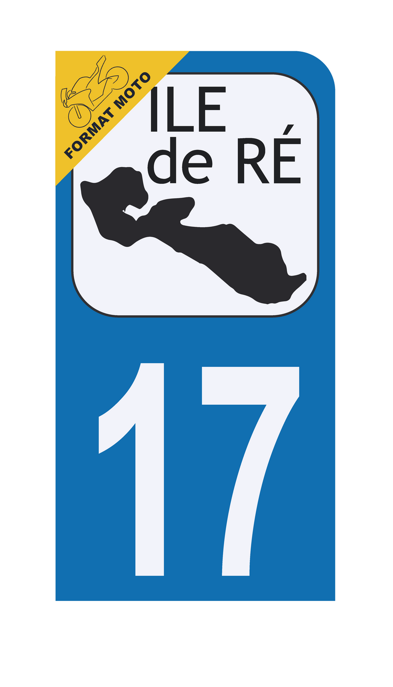 Autocollant Plaque d’immatriculation Moto 17 Île de Ré