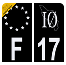 Autocollant Plaque d'immatriculation Moto 17 Ile d’Oléron Noir