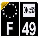 Autocollant Plaque d'immatriculation Moto Département 49 Noir