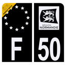 Autocollant Plaque d'immatriculation Moto Département 50 Noir