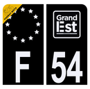 Autocollant Plaque d'immatriculation Moto Département 54 Noir