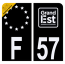 Autocollant Plaque d'immatriculation Moto Département 57 Noir