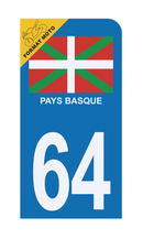Autocollant Plaque d'immatriculation Moto 64 Pays Basque