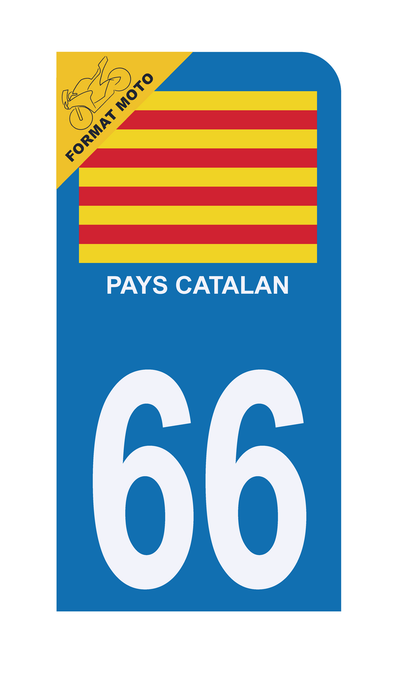 Autocollant Plaque d’immatriculation Moto 66 Drapeau Catalan