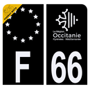 Autocollant Plaque d'immatriculation Moto Département 66 Noir