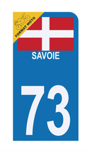 Autocollant Plaque d'immatriculation Moto 73 Croix de Savoie Version Bis