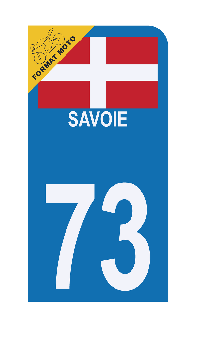 Autocollant Plaque d'immatriculation Moto 73 Croix de Savoie Version Bis