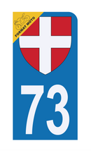 Autocollant Plaque d'immatriculation Moto 73 Croix de Savoie
