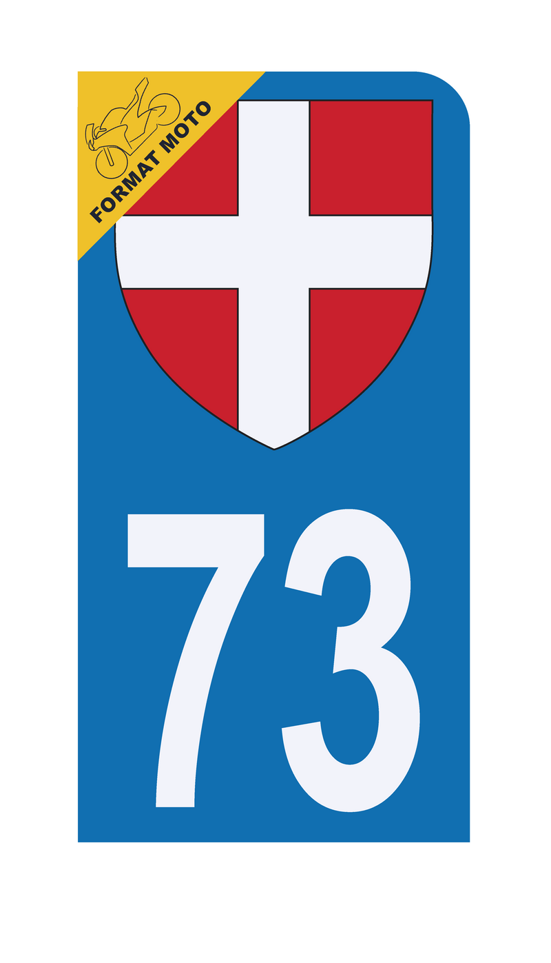 Autocollant Plaque d'immatriculation Moto 73 Croix de Savoie