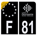 Autocollant Plaque d'immatriculation Moto Département 81 Noir