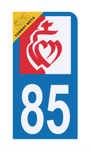 Autocollant Plaque d'immatriculation Moto 85 Drapeau Vendéen