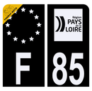 Autocollant Plaque d'immatriculation Moto Département 85 Noir