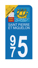 Autocollant Plaque d'immatriculation Moto 975 Saint Pierre et Miquelon DROM