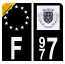 Autocollant Plaque d'immatriculation Moto 977 Saint-Barthélemy DROM Noir