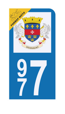 Autocollant Plaque d'immatriculation Moto 977 Saint-Barthélemy DROM