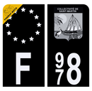 Autocollant Plaque d’immatriculation Moto 978 Collectivité de Saint Martin Noir