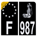 Autocollant Plaque d'immatriculation Moto 987 Polynésie Française Noir