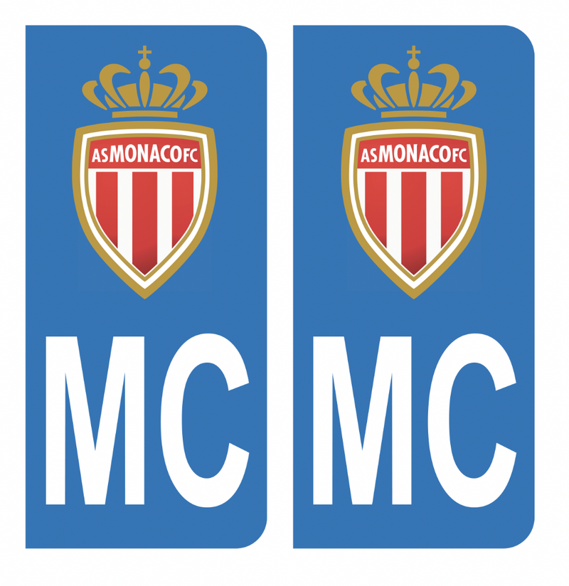 Autocollant Plaque d'immatriculation MC AS Monaco