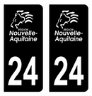 Autocollant Plaque d'immatriculation Voiture Département 24