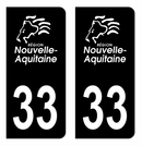 Autocollant Plaque d'immatriculation Voiture Département 33