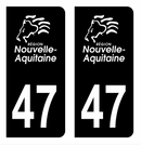 Autocollant Plaque d'immatriculation Voiture Département 47