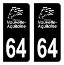 Autocollant Plaque d'immatriculation Voiture Département 64