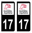 Autocollant Plaque d'immatriculation Voiture Département 17