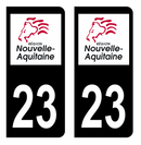 Autocollant Plaque d'immatriculation Voiture Département 23