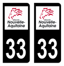 Autocollant Plaque d'immatriculation Voiture Département 33