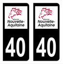 Autocollant Plaque d'immatriculation Voiture Département 40