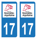 Autocollant Plaque d'immatriculation Voiture Département 17 Noir