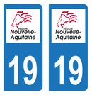 Autocollant Plaque d'immatriculation Voiture Département 19
