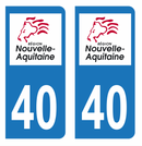 Autocollant Plaque d'immatriculation Voiture Département 40