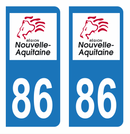 Autocollant Plaque d'immatriculation Voiture Département 86