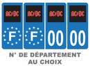 Pack Premium Autocollant Plaque d'immatriculation ACDC Noir