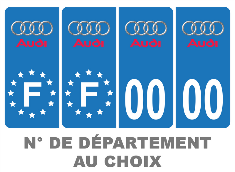 Pack 2 Paires Autocollants Plaque Immatriculation Tesla - Personnalisable Département - 8