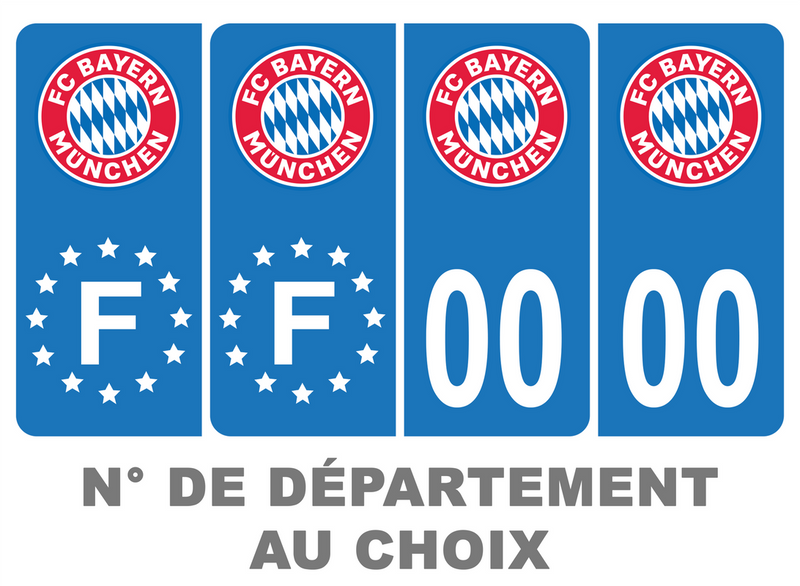 Pack Premium Autocollant Plaque d'immatriculation FC Bayern Munich