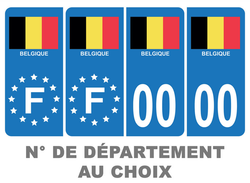 Autocollant de plaque d'immatriculation belge