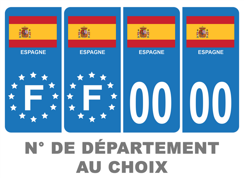 Pack Premium Autocollant Plaque d'immatriculation Espagne