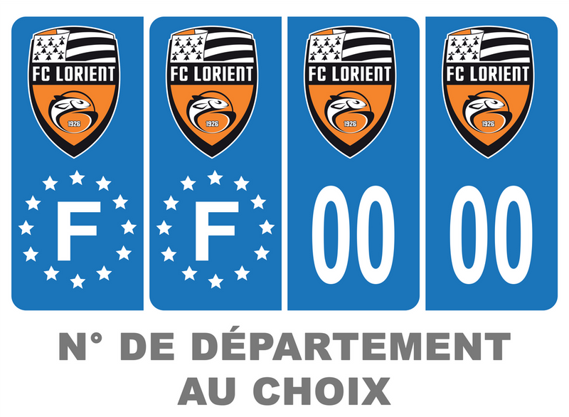 Pack Premium Autocollant Plaque d'immatriculation FC Lorient