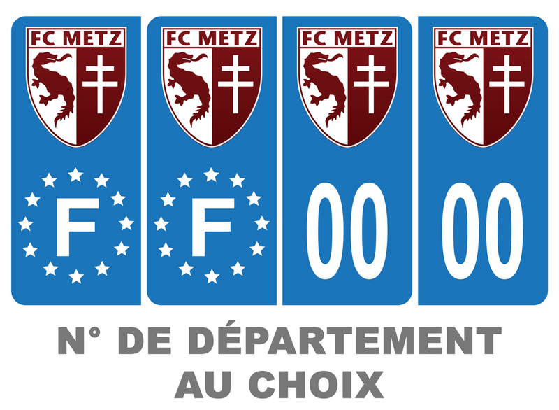 Pack Premium Autocollant Plaque d'immatriculation FC Metz Noir