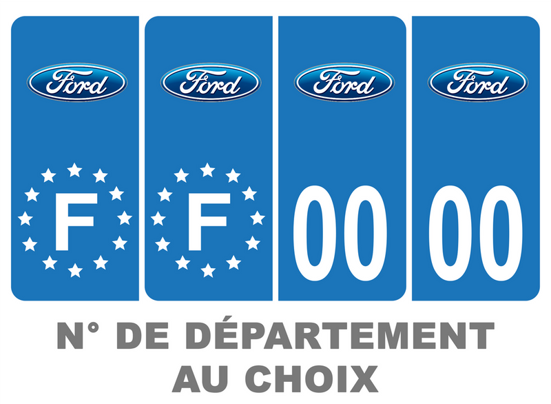 Pack Premium Autocollant Plaque d'immatriculation Ford