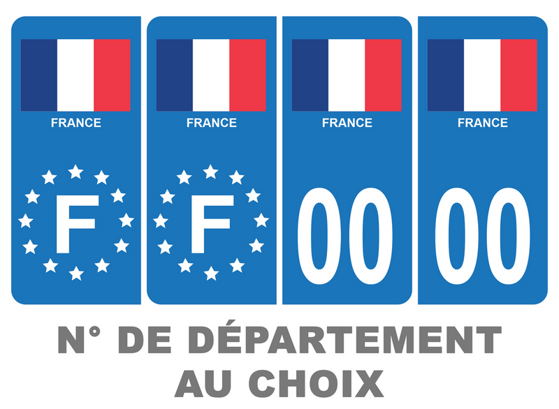 Pack Premium Autocollant Plaque d'immatriculation Pays France