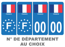 Pack Premium Autocollant Plaque d'immatriculation Pays France Noir