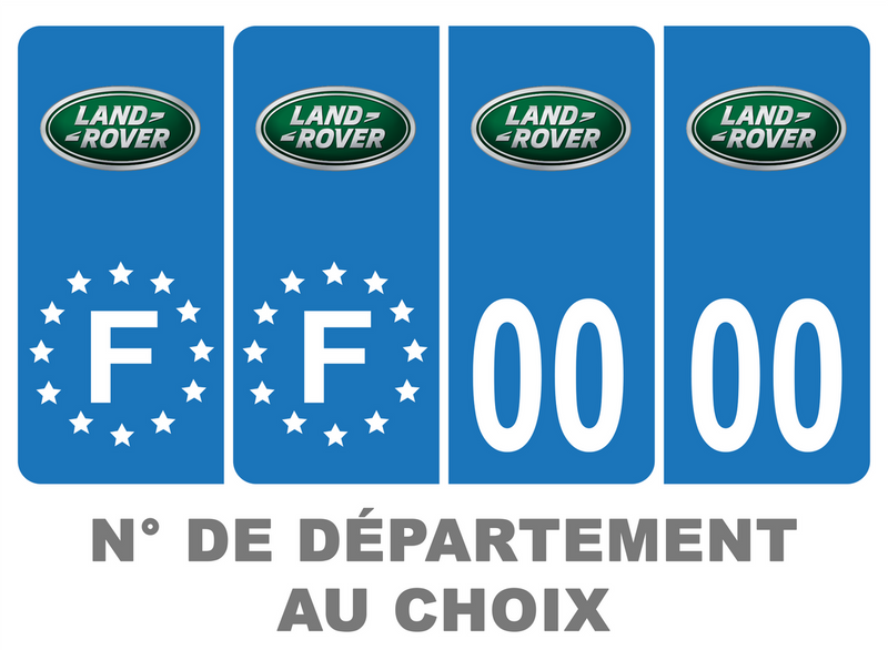 Pack Premium Autocollant Plaque d'immatriculation Land Rover