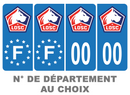 Pack Premium Autocollant Plaque d'immatriculation LOSC Lille Noir