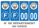 Pack Premium Autocollant Plaque d'immatriculation Manchester City Noir