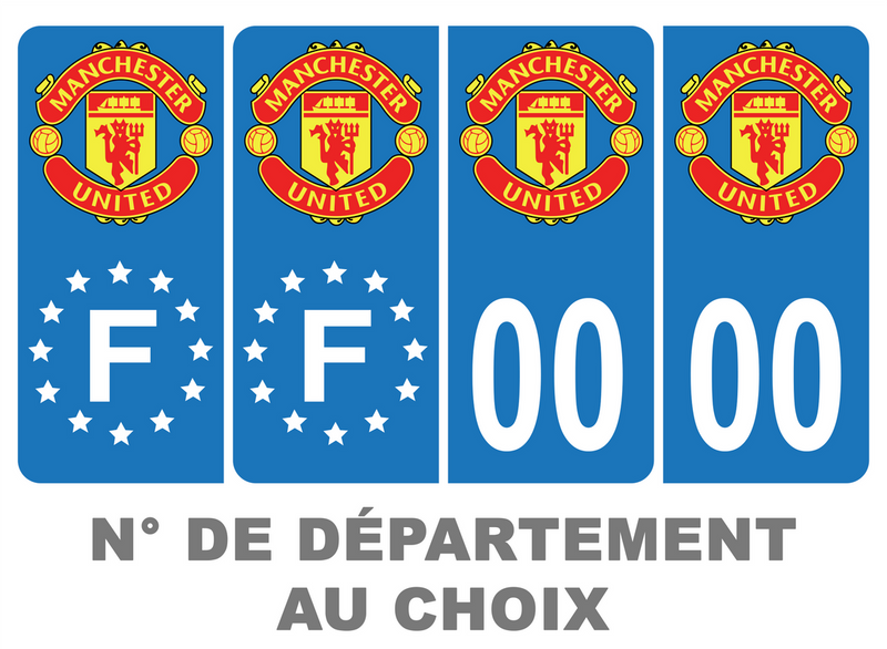 Pack Premium Autocollant Plaque d'immatriculation Manchester United Noir