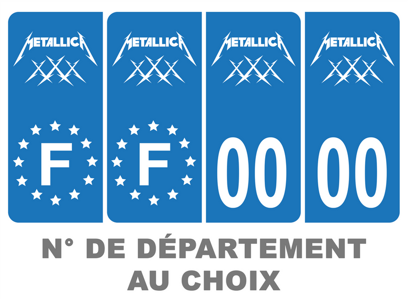 Pack Premium Autocollant Plaque d'immatriculation Metallica